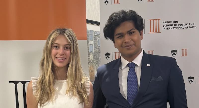 Emma Limor and Sunrit Panda, Nirvana Carbon's co-founders, at Princeton